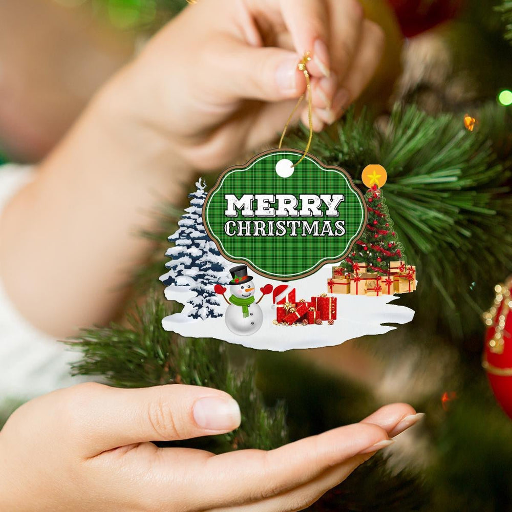 Clan Blane 1 "Merry Christmas" Tartan Acrylic Ornament PX71 Blane 1 Tartan Tartan Christmas