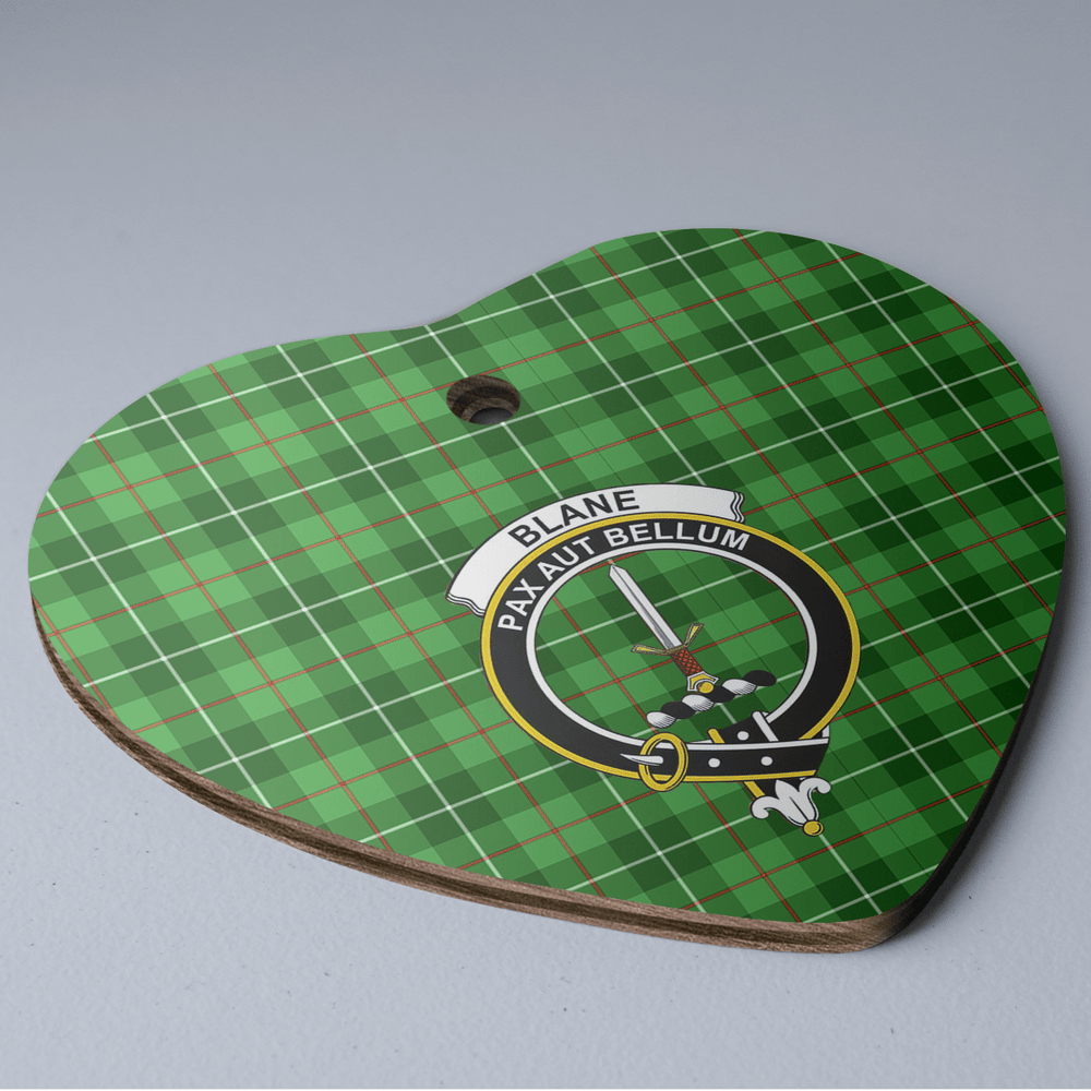 Clan Blane 1 Tartan Crest Heart Ceramic Ornament EZ20 Blane 1 Tartan Tartan Christmas