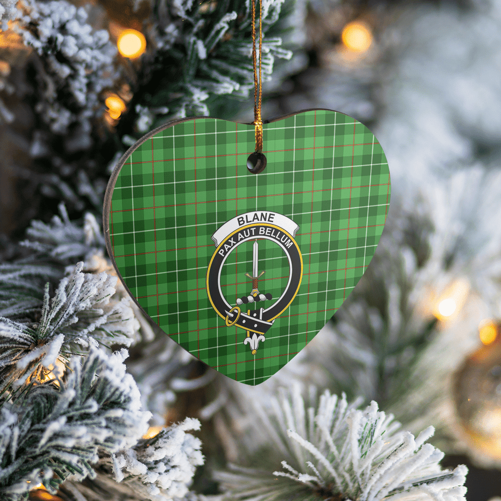 Clan Blane 1 Tartan Crest Heart Ceramic Ornament EZ20 Blane 1 Tartan Tartan Christmas