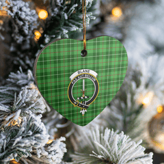 Clan Blane 1 Tartan Crest Heart Ceramic Ornament EZ20 Blane 1 Tartan Tartan Christmas