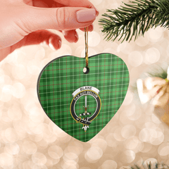 Clan Blane 1 Tartan Crest Heart Ceramic Ornament EZ20 Blane 1 Tartan Tartan Christmas