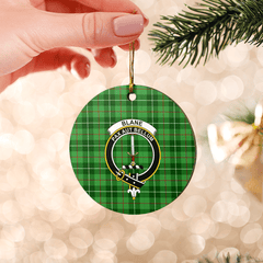 Clan Blane 1 Tartan Crest Round Ceramic Ornament AK44 Blane 1 Tartan Tartan Christmas