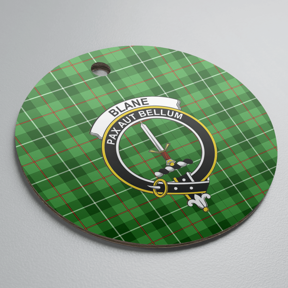 Clan Blane 1 Tartan Crest Round Ceramic Ornament AK44 Blane 1 Tartan Tartan Christmas