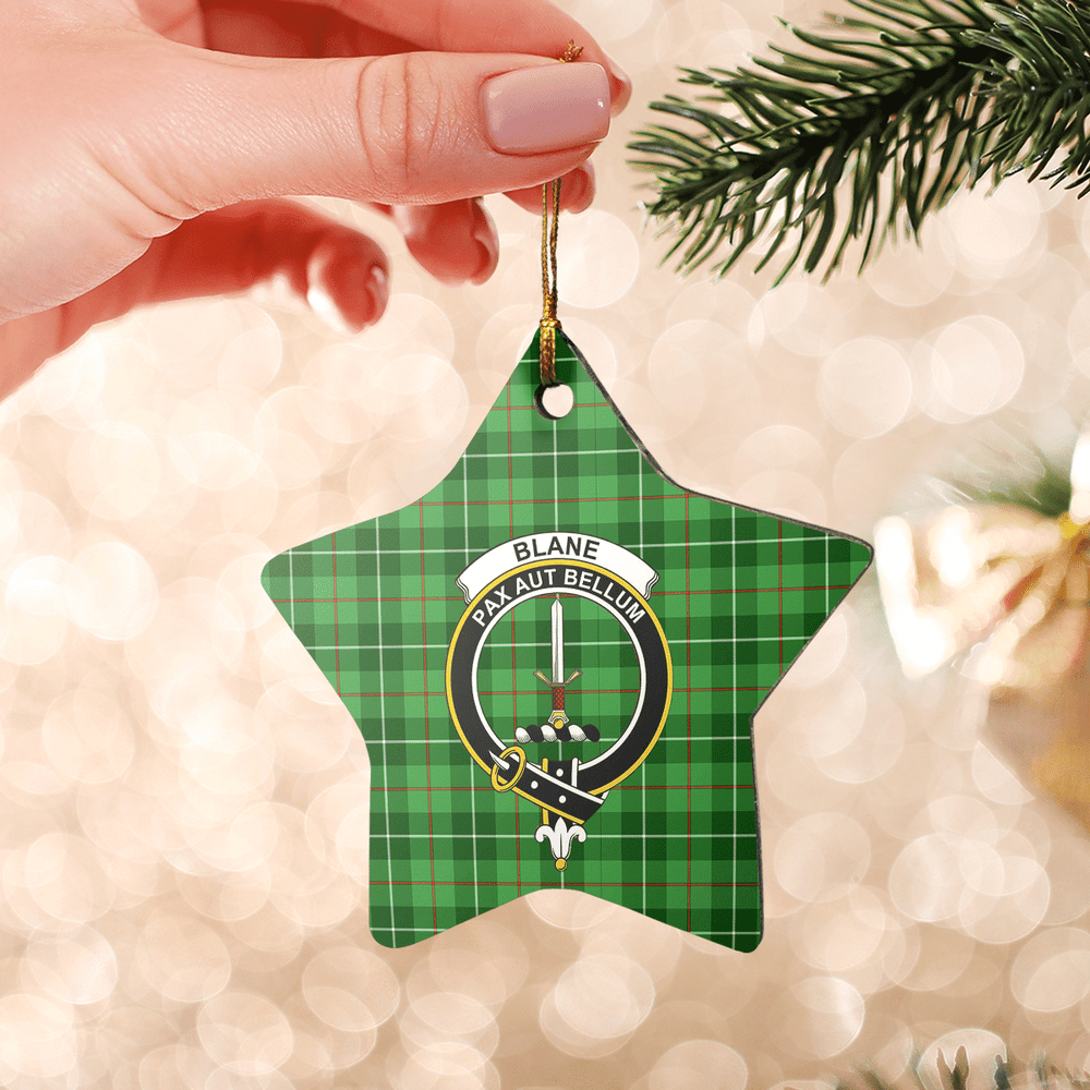 Clan Blane 1 Tartan Crest Star Ceramic Ornament CK80 Blane 1 Tartan Tartan Christmas