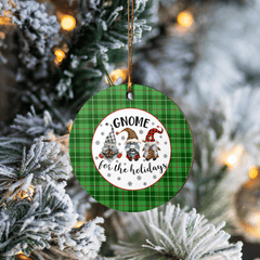 Clan Blane 1 Tartan Gnome Round Ceramic Ornament WU76 Blane 1 Tartan Tartan Christmas