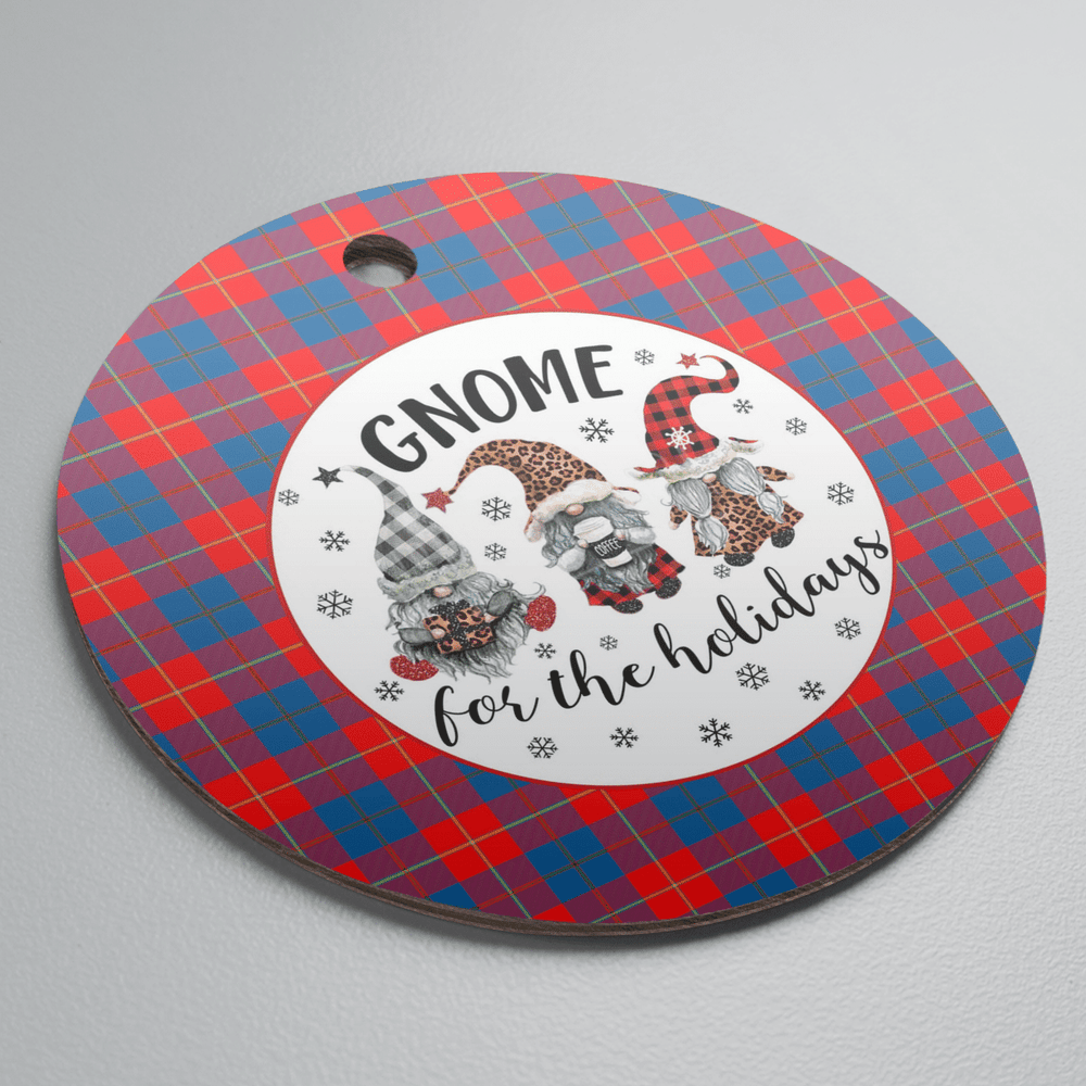 Clan Blane 2 Tartan Gnome Round Ceramic Ornament NG21 Blane 2 Tartan Tartan Christmas