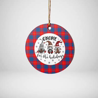 Clan Blane 2 Tartan Gnome Round Ceramic Ornament