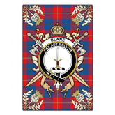 Clan Blane Tartan Crest Black Garden Flag - Gold Thistle MI21 Clan Blane Tartan Today