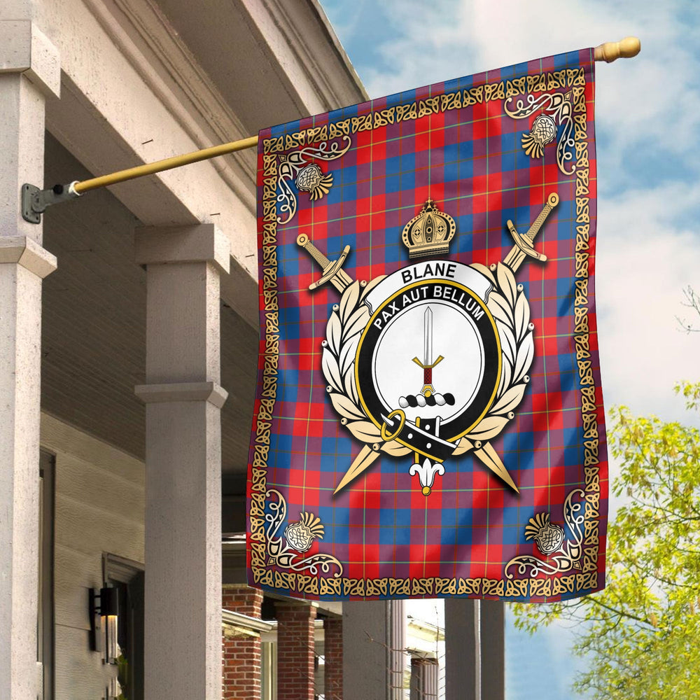 Clan Blane Tartan Crest Garden Flag - Celtic Thistle MX42 Clan Blane Tartan Today