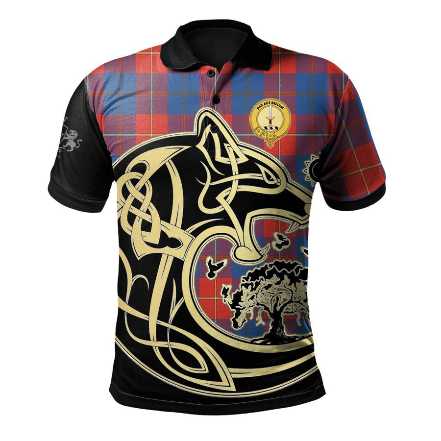 Clan Blane Tartan Polo Shirt Viking Wolf KS35 Blane Tartan Tartan Polo