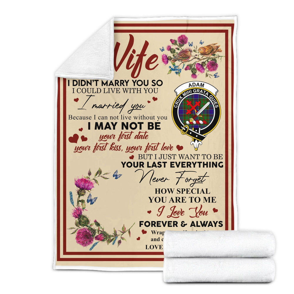 Clan Blanket Adam Tartan Crest Blanket To My Wife Style , Gift From Scottish Husband CA76 Clan Scott Tartan Today