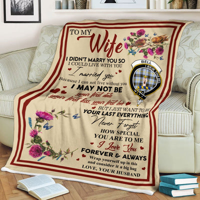 Clan Blanket Bell Tartan Crest Blanket To My Wife Style , Gift From Scottish Husband