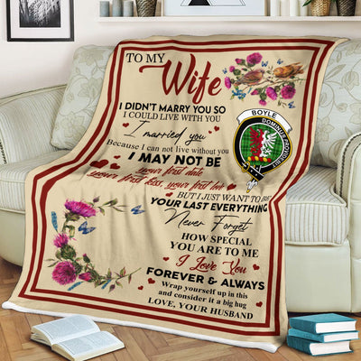 Clan Blanket Boyle Tartan Crest Blanket To My Wife Style , Gift From Scottish Husband