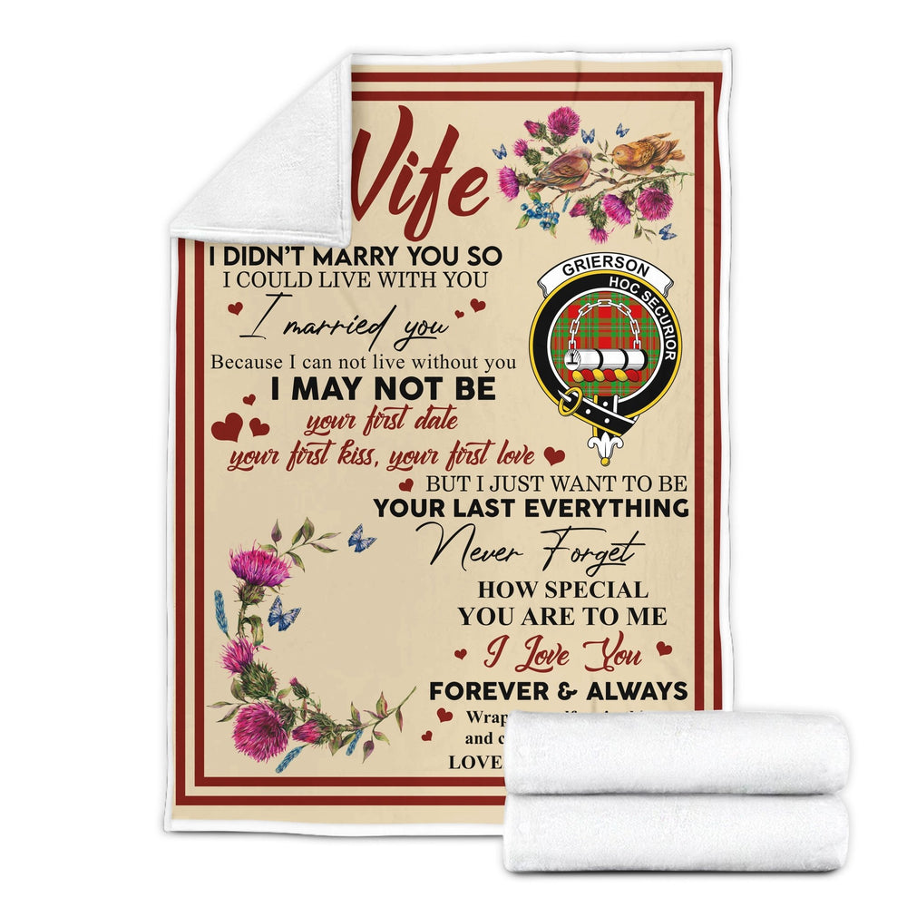 Clan Blanket Grierson Tartan Crest Blanket To My Wife Style , Gift From Scottish Husband KK10 Clan Scott Tartan Today