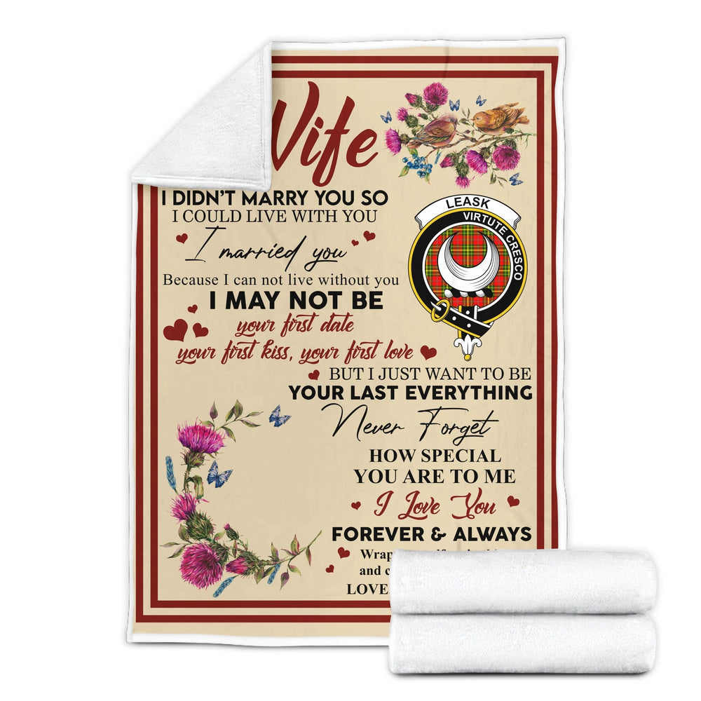 Clan Blanket Leask Tartan Crest Blanket To My Wife Style , Gift From Scottish Husband VO93 Clan Scott Tartan Today