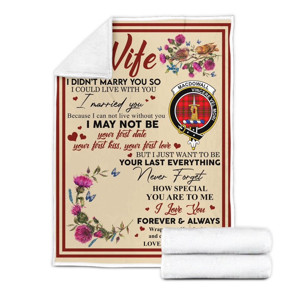 Clan Blanket MacDowall (of Garthland) Tartan Crest Blanket To My Wife Style , Gift From Scottish Husband OF28 Clan Scott Tartan Today