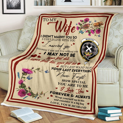 Clan Blanket Moffat Tartan Crest Blanket To My Wife Style , Gift From Scottish Husband