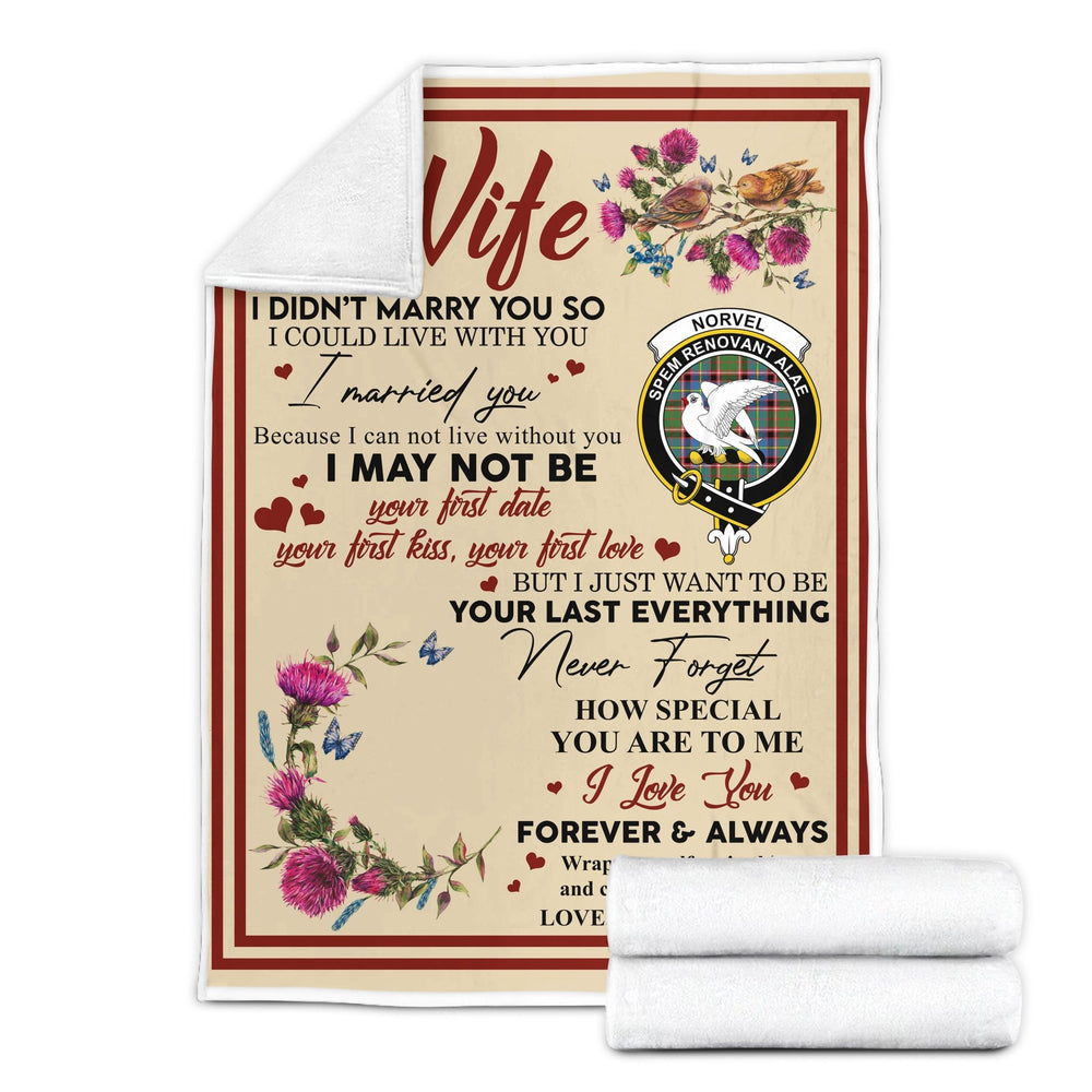 Clan Blanket Norvel (or Norvill) Tartan Crest Blanket To My Wife Style , Gift From Scottish Husband WP10 Clan Scott Tartan Today