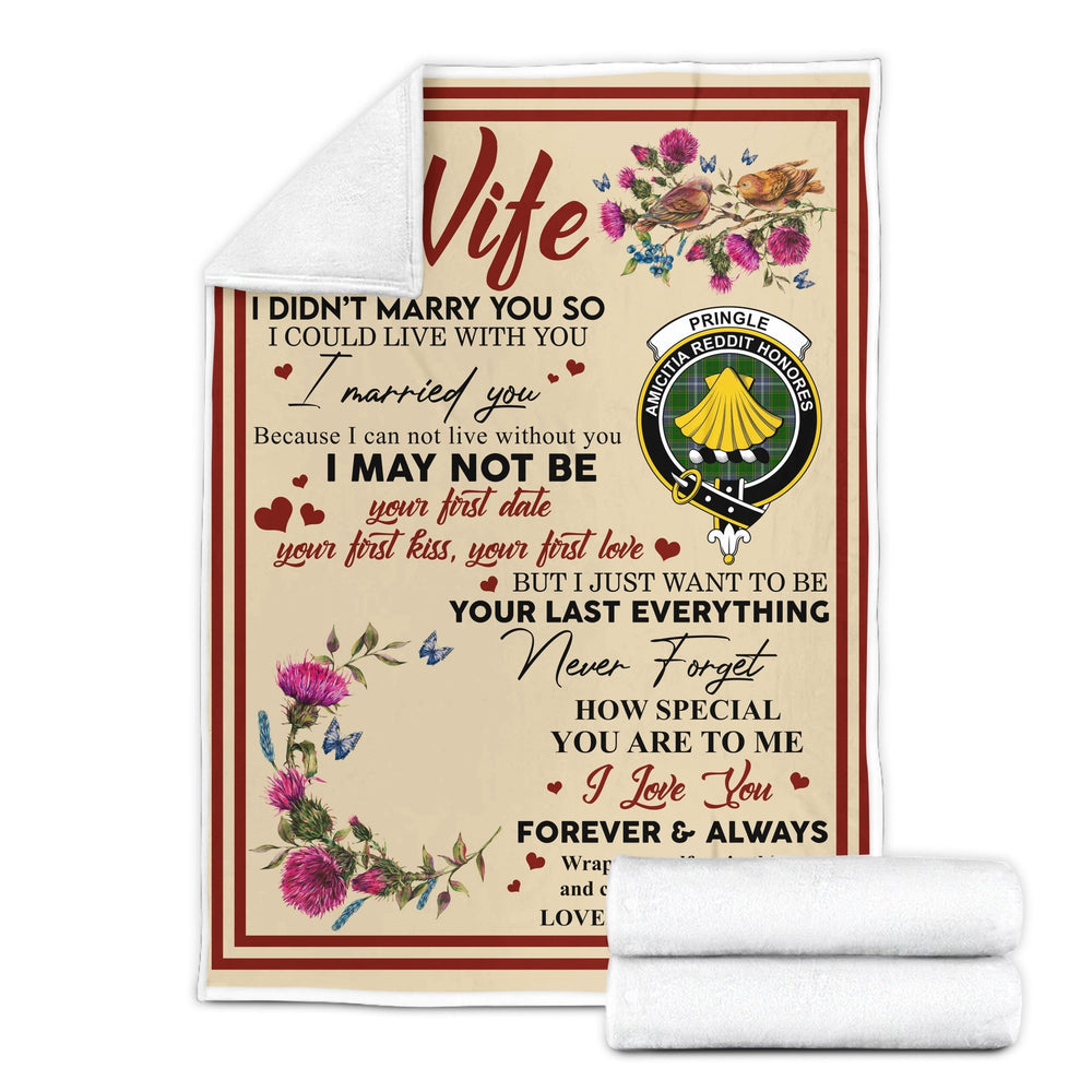 Clan Blanket Pringle Tartan Crest Blanket To My Wife Style , Gift From Scottish Husband VN86 Clan Scott Tartan Today