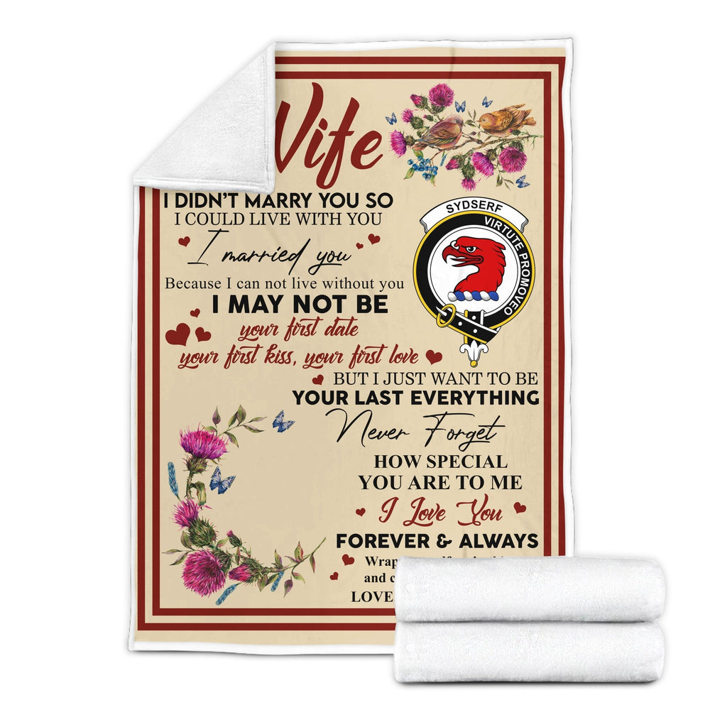 Clan Blanket Sydserf (or Sideserf) Tartan Crest Blanket To My Wife Style , Gift From Scottish Husband OJ96 Clan Scott Tartan Today