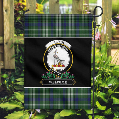 Clan Blyth Tartan Crest Garden Flag - Welcome