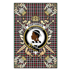 Clan Borthwick Ancient Tartan Crest Black Garden Flag - Gold Thistle OW30 Clan Borthwick (Borthwick Tartan) Tartan Today