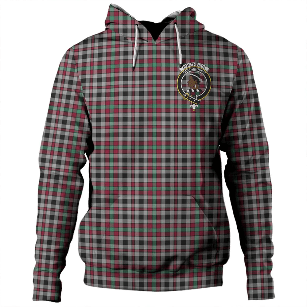 Clan Borthwick Ancient Tartan Hoodie Crest WJWSQTG0-1 Clan Borthwick (Borthwick Tartan) Tartan Hoodies
