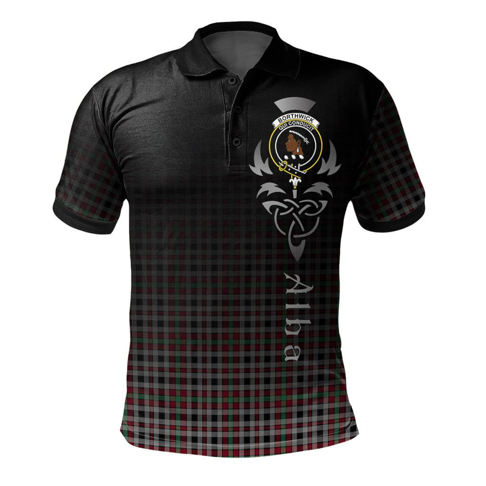 Clan Borthwick Ancient Tartan Polo Shirt - Alba Celtic Style YD81 Borthwick Ancient Tartan Tartan Polo