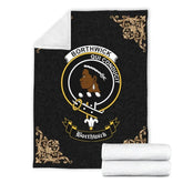 Clan Borthwick Crest Tartan Premium Blanket Black BI63 Clan Borthwick (Borthwick Tartan) Tartan Today