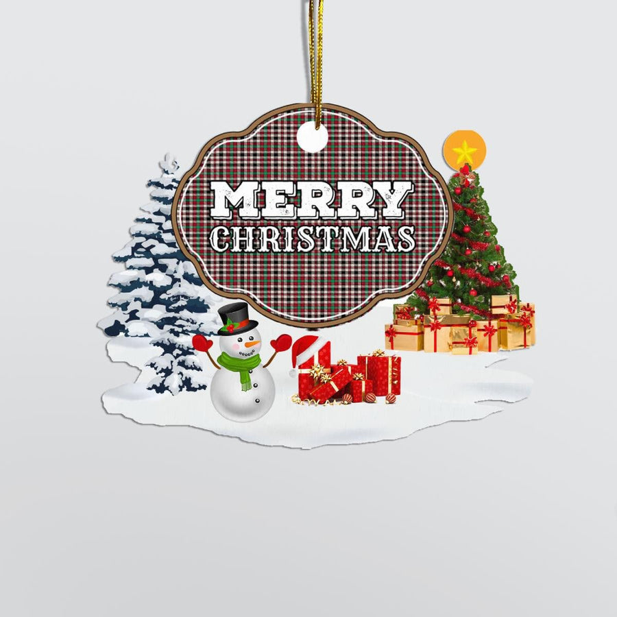Clan Borthwick Dress Ancient "Merry Christmas" Tartan Acrylic Ornament VJ21 Borthwick Dress Ancient Tartan Tartan Christmas