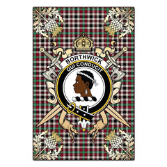 Clan Borthwick Dress Ancient Tartan Crest Black Garden Flag - Gold Thistle IA75 Clan Borthwick (Borthwick Tartan) Tartan Today