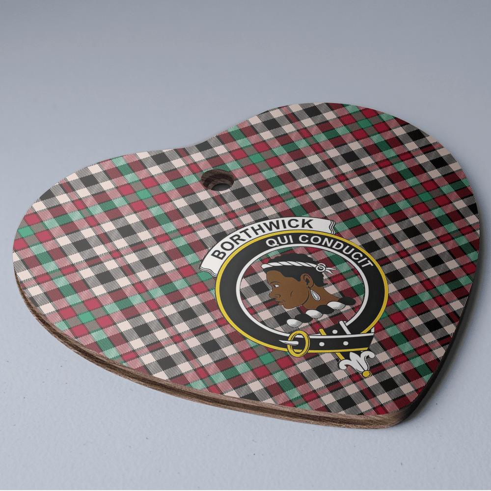 Clan Borthwick Dress Ancient Tartan Crest Heart Ceramic Ornament VQ75 Borthwick Dress Ancient Tartan Tartan Christmas