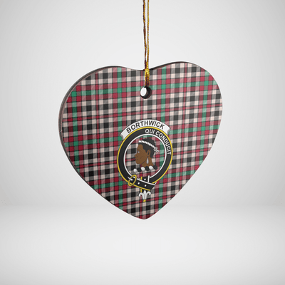 Clan Borthwick Dress Ancient Tartan Crest Heart Ceramic Ornament