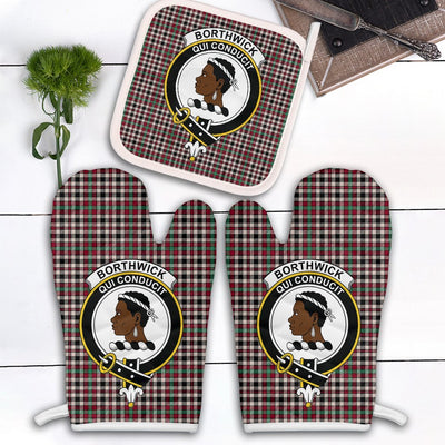 Clan Borthwick Dress Ancient Tartan Crest Oven Mitt And Pot Holder (2 Oven Mitts + 1 Pot Holder)