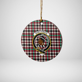 Clan Borthwick Dress Ancient Tartan Crest Round Ceramic Ornament RY55 Borthwick Dress Ancient Tartan Tartan Christmas