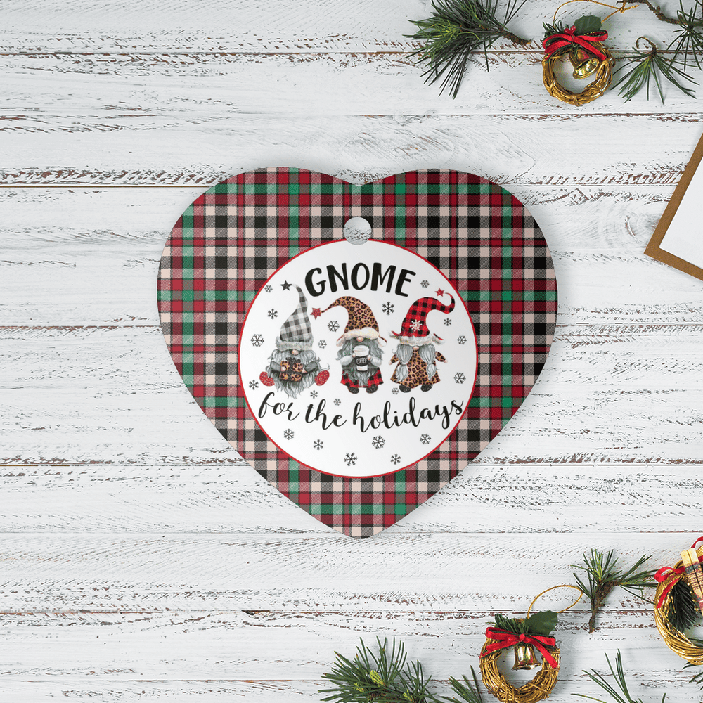 Clan Borthwick Dress Ancient Tartan Gnome Heart Ceramic Ornament GO22 Borthwick Dress Ancient Tartan Gnome Tartan Christmas