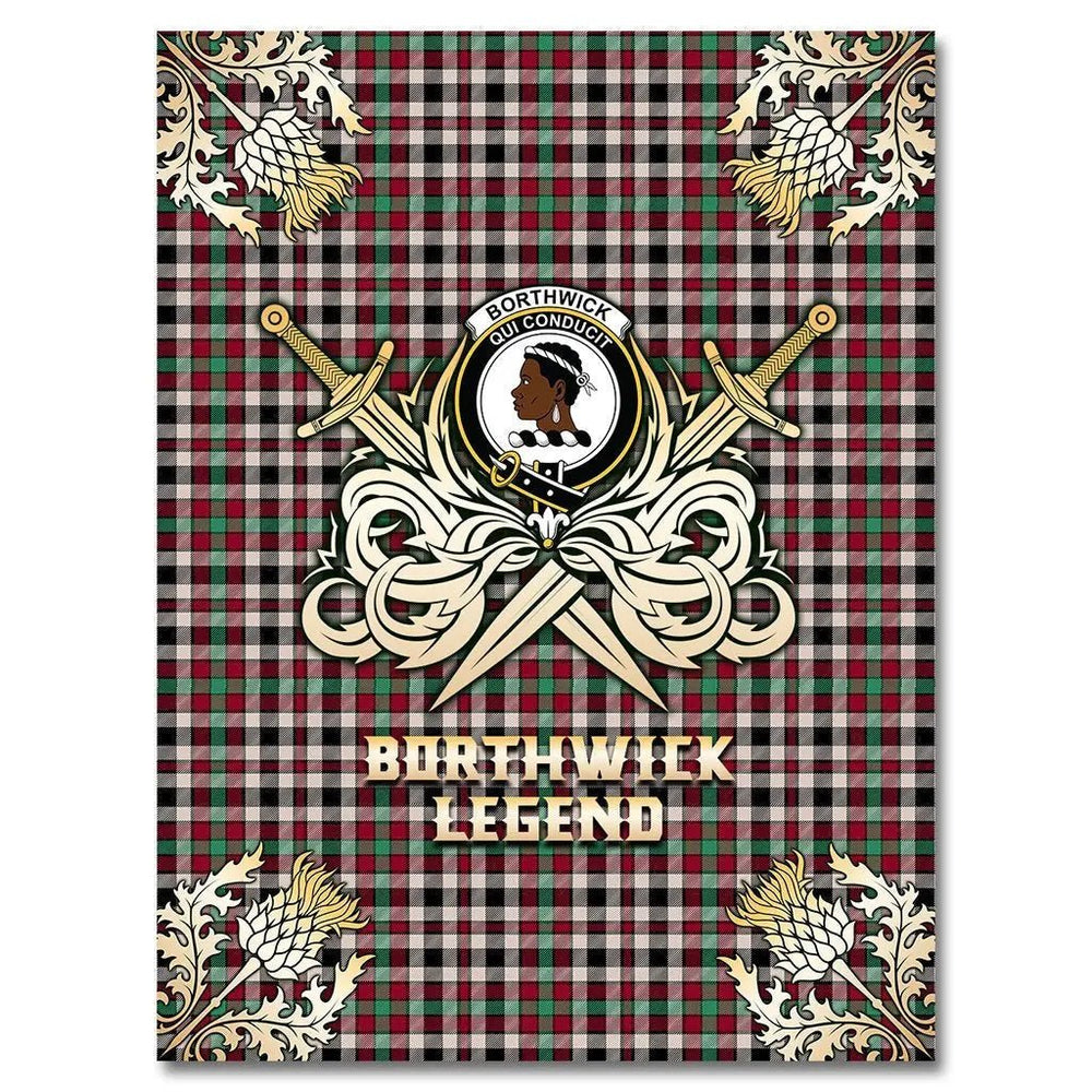 Clan Borthwick Dress Ancient Tartan Gold Courage Symbol Blanket HR37 Clan Borthwick (Borthwick Tartan) Tartan Today