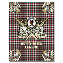 Clan Borthwick Dress Ancient Tartan Gold Courage Symbol Blanket HR37 Clan Borthwick (Borthwick Tartan) Tartan Today