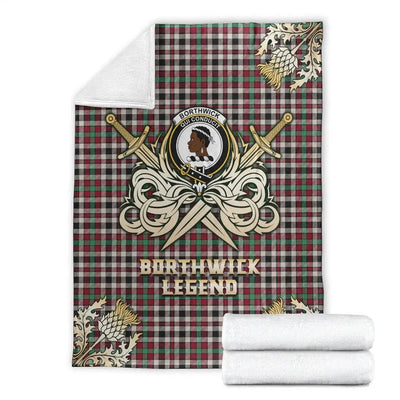 Clan Borthwick Dress Ancient Tartan Gold Courage Symbol Blanket