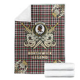 Clan Borthwick Dress Ancient Tartan Gold Courage Symbol Blanket HR37 Clan Borthwick (Borthwick Tartan) Tartan Today
