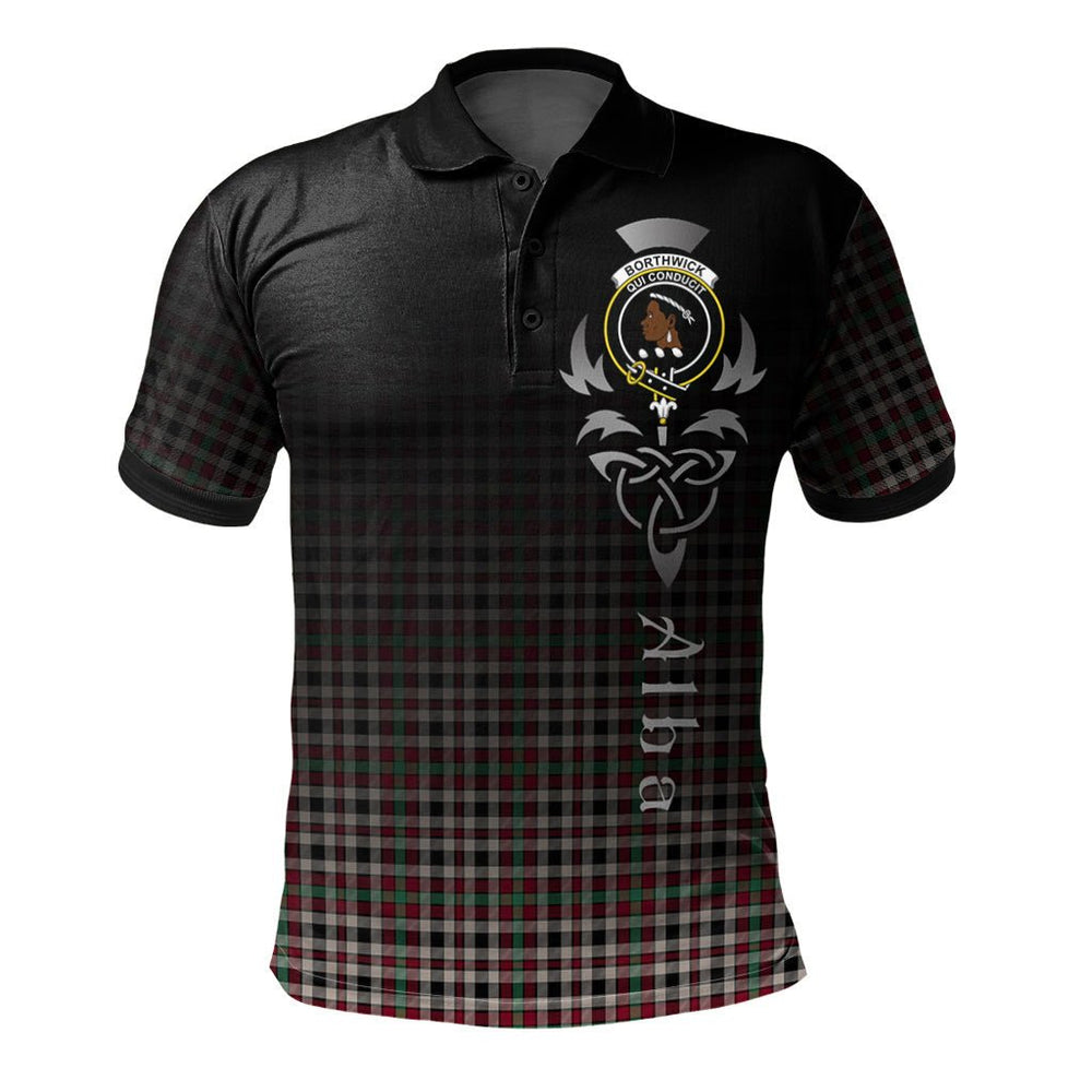 Clan Borthwick Dress Ancient Tartan Polo Shirt - Alba Celtic Style DJ48 Borthwick Dress Ancient Tartan Tartan Polo