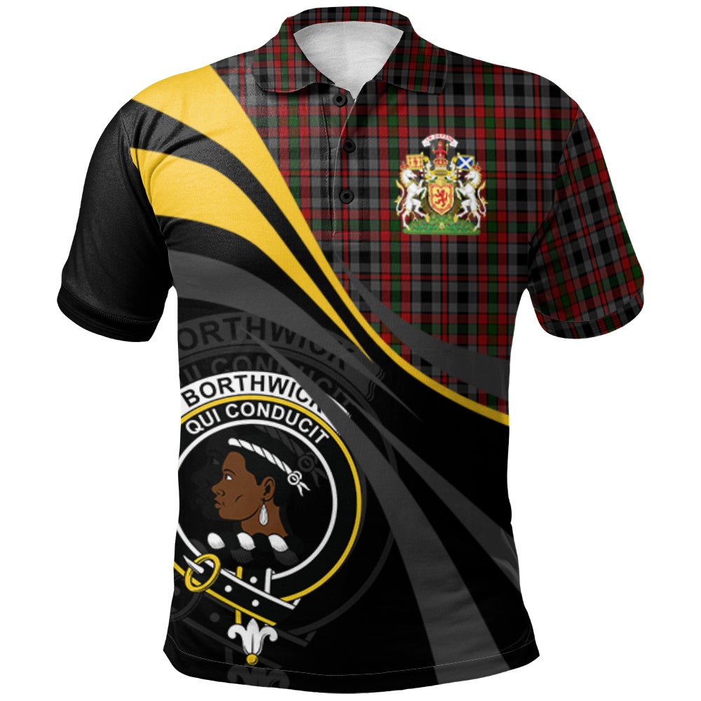 Clan Borthwick Hunting Tartan Polo Shirt - Royal Coat Of Arms Style AZ73 Borthwick Hunting Tartan Tartan Polo