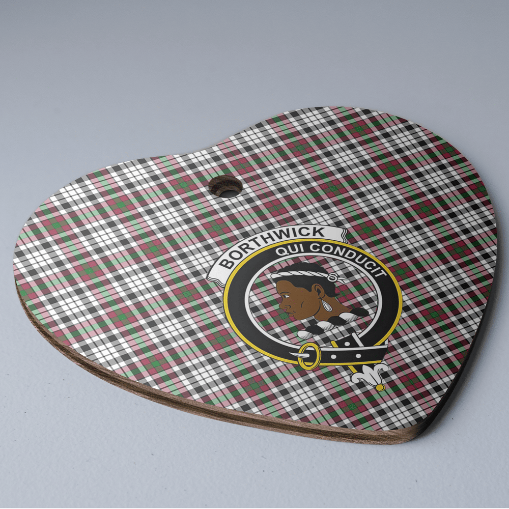 Clan Borthwick Tartan Crest Heart Ceramic Ornament HM85 Borthwick Tartan Tartan Christmas
