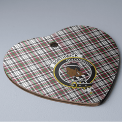 Clan Borthwick Tartan Crest Heart Ceramic Ornament HM85 Borthwick Tartan Tartan Christmas