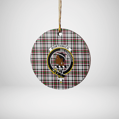 Clan Borthwick Tartan Crest Round Ceramic Ornament