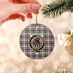 Clan Borthwick Tartan Crest Round Ceramic Ornament HC43 Borthwick Tartan Tartan Christmas