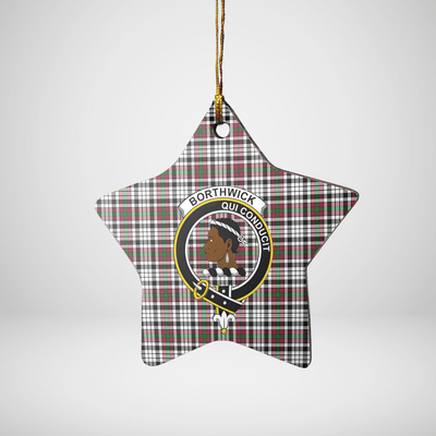 Clan Borthwick Tartan Crest Star Ceramic Ornament