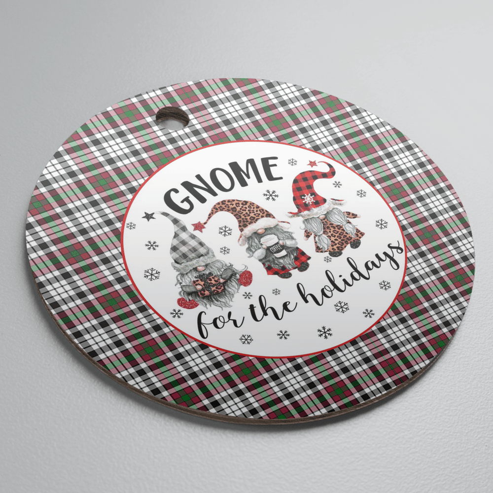 Clan Borthwick Tartan Gnome Round Ceramic Ornament VI46 Borthwick Tartan Tartan Christmas
