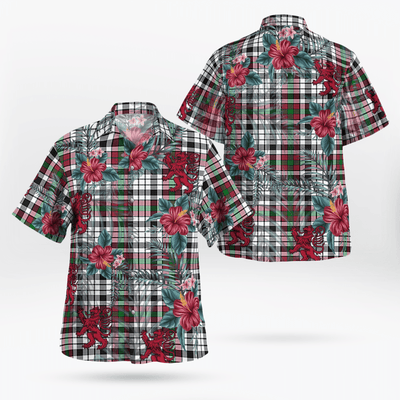 Clan Borthwick Tartan Scottish Lion Hawaiian Shirt