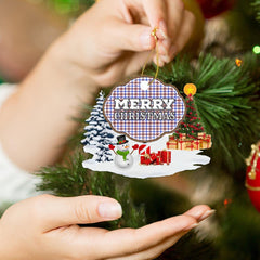 Clan Boswell Modern "Merry Christmas" Tartan Acrylic Ornament WC74 Boswell Modern Tartan Tartan Christmas